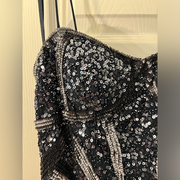 Aidan Mattox Blue Sequin Cocktail Dress Sz 2 NWT - Picture 7 of 12